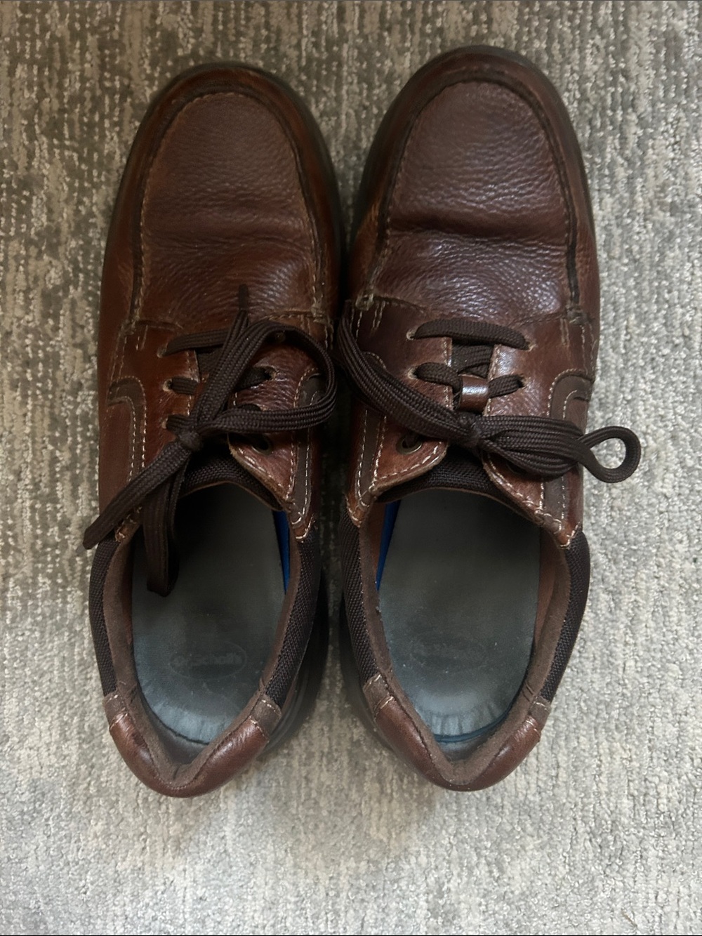 Men's Brown Leather Casual Lace-Up Shoes